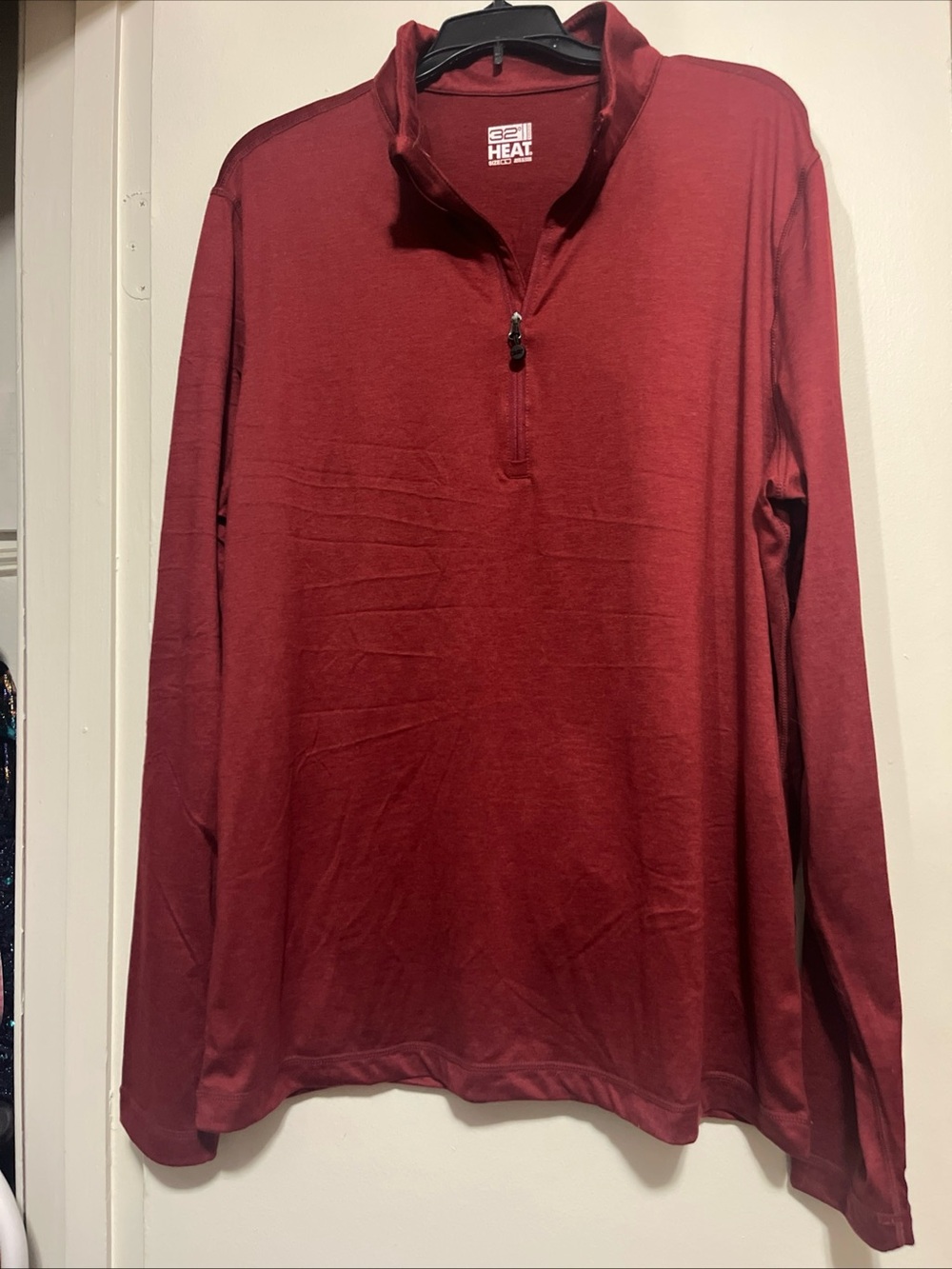 32 Degrees Men's Maroon Performance Quarter-Zip Jacket